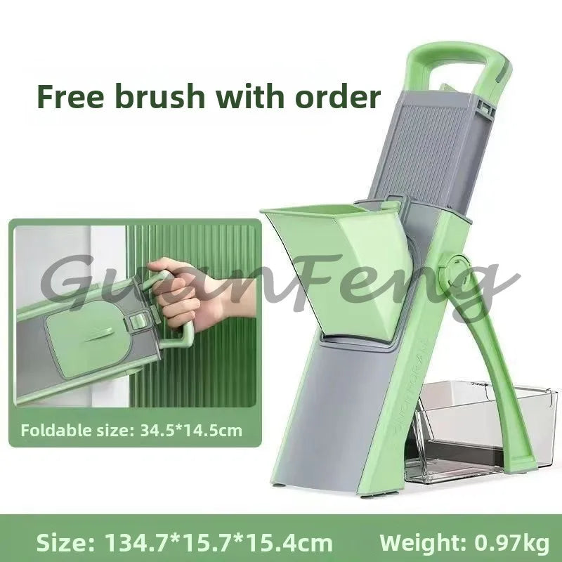 Multi-Functional Vegetable Chopper & Slicer — Bamboo & PP Kitchen Cutter