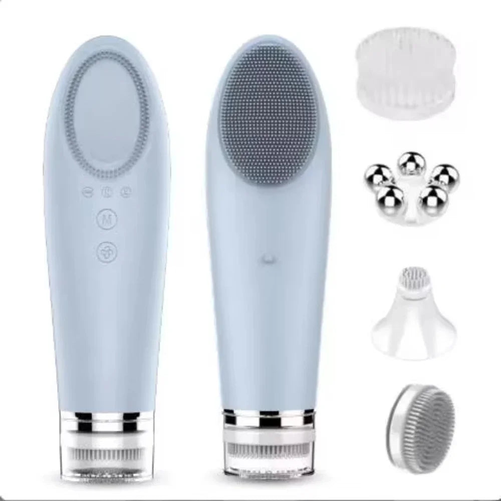 4-in-1 Electric Facial Cleansing Brush | Blackhead Remover, Exfoliator & Skin Massager