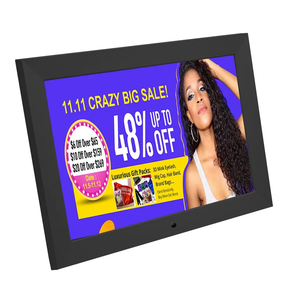 10 Inch Digital Photo Frame | 1280x800 HD IPS | 1080P Video | Music | Calendar | Remote Control