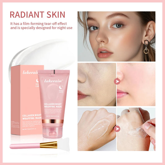 Korean Collagen Wrapping Face Mask & Brush Set