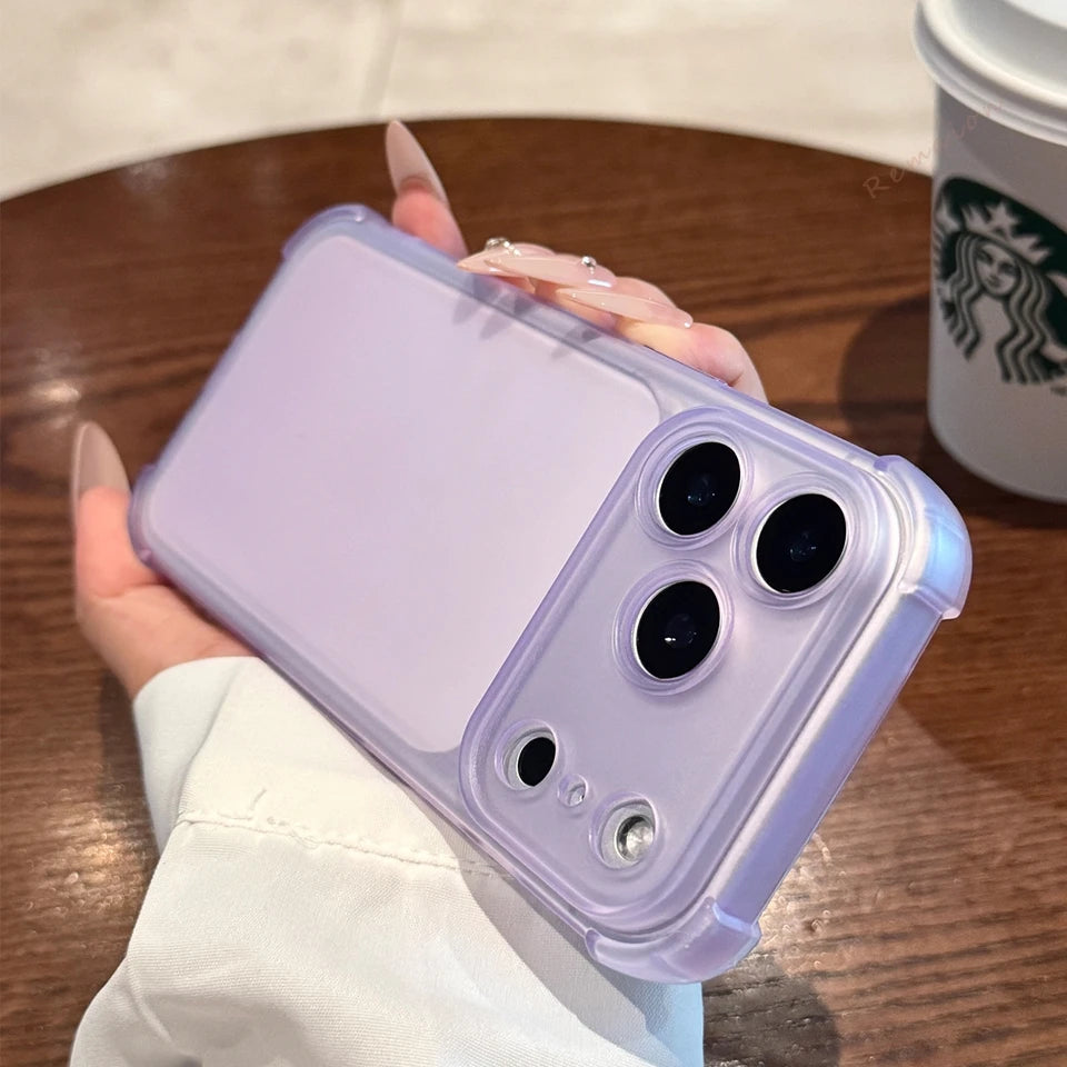 Matte Clear Phone Case with Holder – Magnetic, Shockproof & Anti-Scratch | iPhone 11–17 Pro Max, Air, 16E, XS, XR