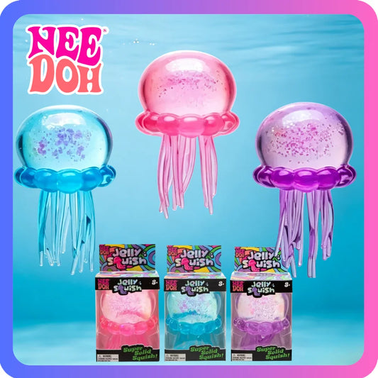 Needoh Fuzz Ball Jellyfish Squishy Blind Box — Stress Relief Sensory Toy