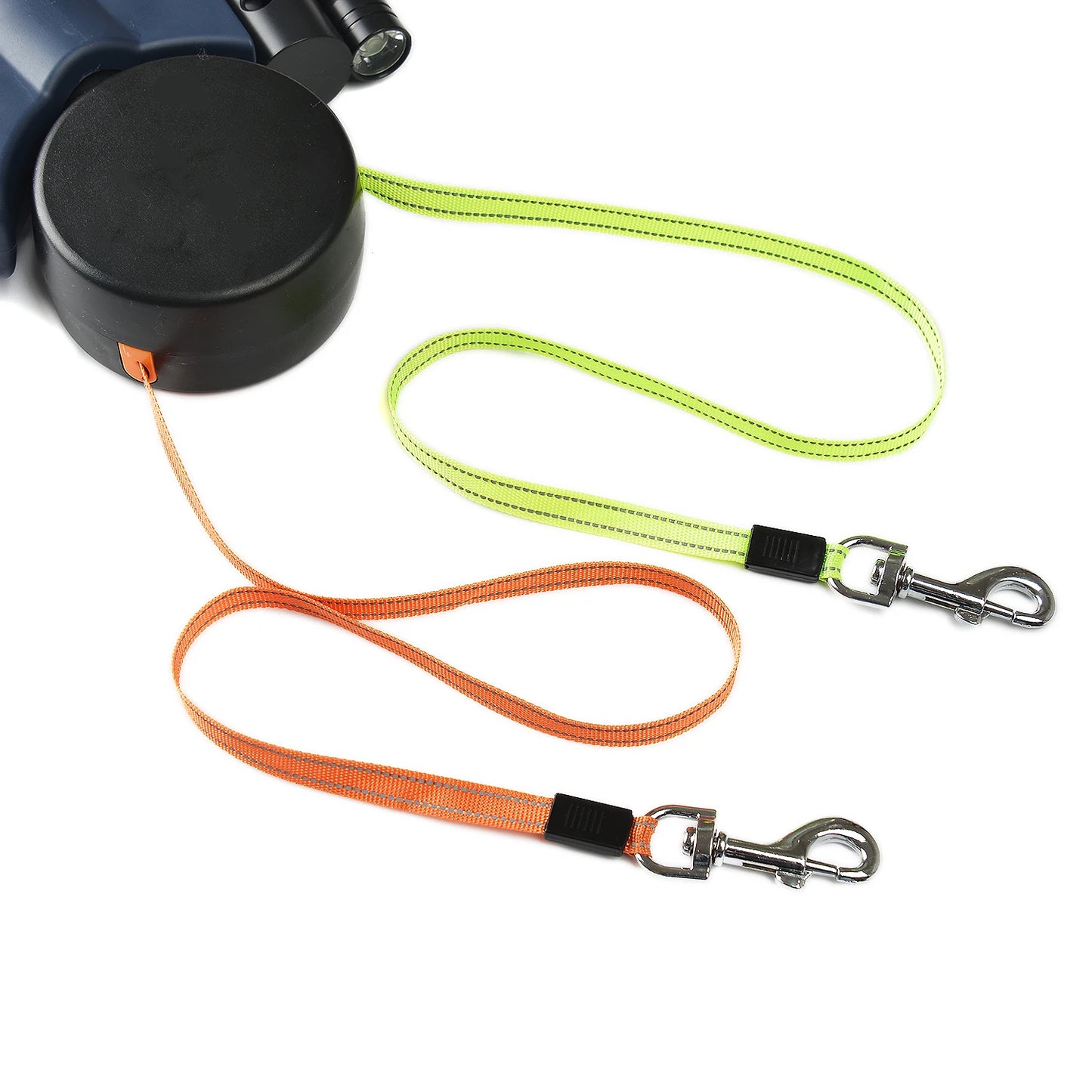 Retractable Dual Dog Leash with LED Lights – 3M Reflective No-Tangle Leash for Small Dogs & Cats