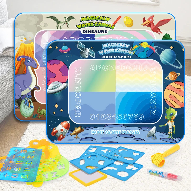 Water Doodle Mat Kids Painting Writing Color Doodle Drawing Mat Toy Bring Magic Pens Educational Toys for Girl Boy Toddler Gift