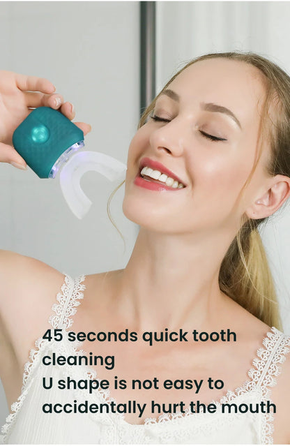 Electric U-Shaped Toothbrush for Adults – 360° Whitening & Gum Care