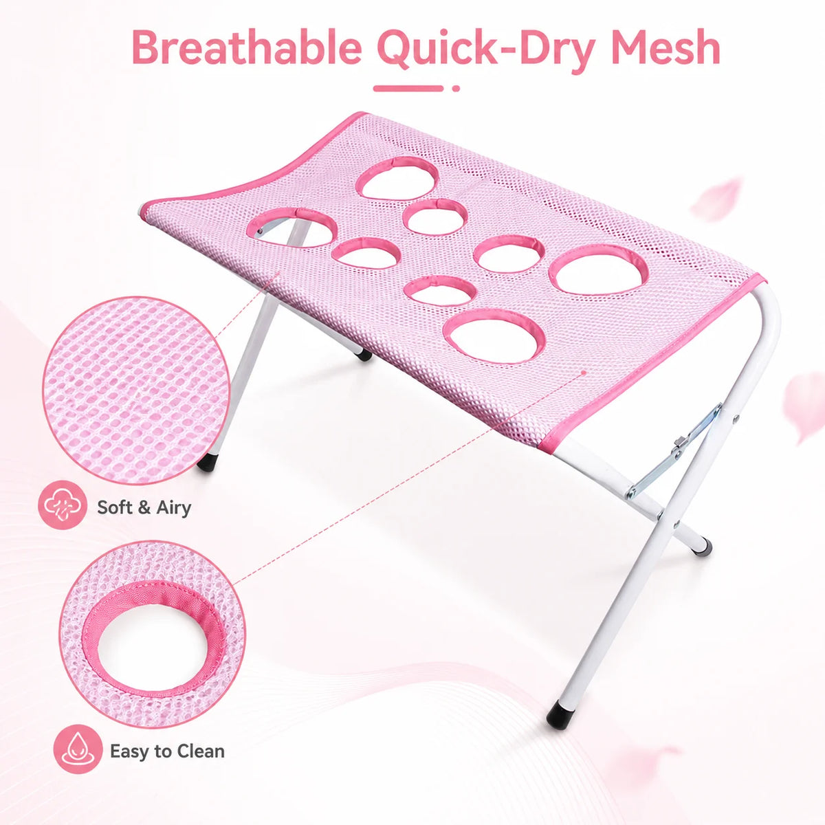 Foldable Pet Grooming Hammock Stand | Cat & Dog Bathing Rack with Quick-Dry Mesh