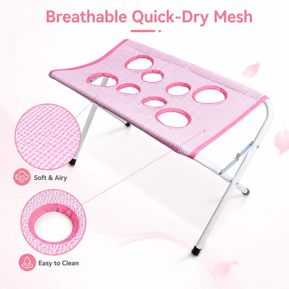 Foldable Pet Grooming Hammock Stand | Cat & Dog Bathing Rack with Quick-Dry Mesh