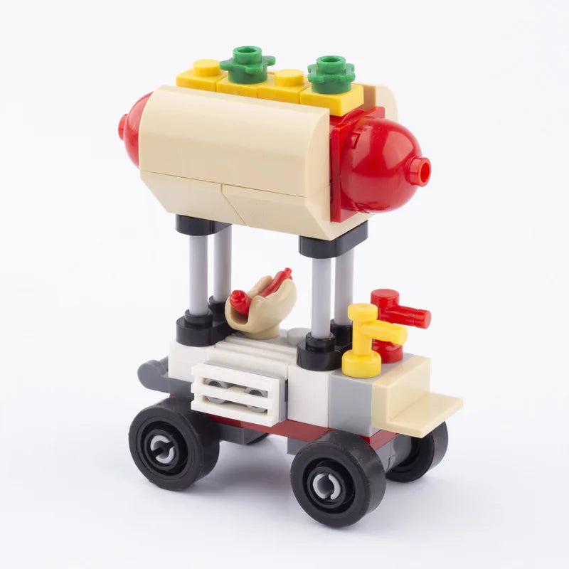 MOC City Series Scene Building Blocks Flower Shop Garden white poplar Men's restroom DIY Kids Toys Park Bench Street Lamp Toys