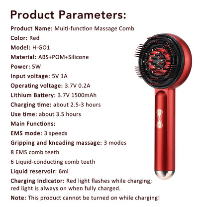 Electric Vibration Scalp Massager & Hair Growth Comb