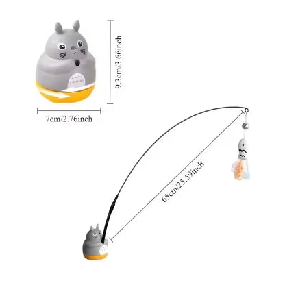 Rotating Feather Cat Wand Toy | Interactive Teaser Stick for Kittens