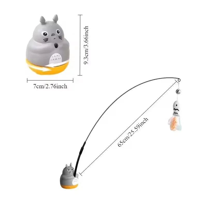 Rotating Feather Cat Wand Toy | Interactive Teaser Stick for Kittens
