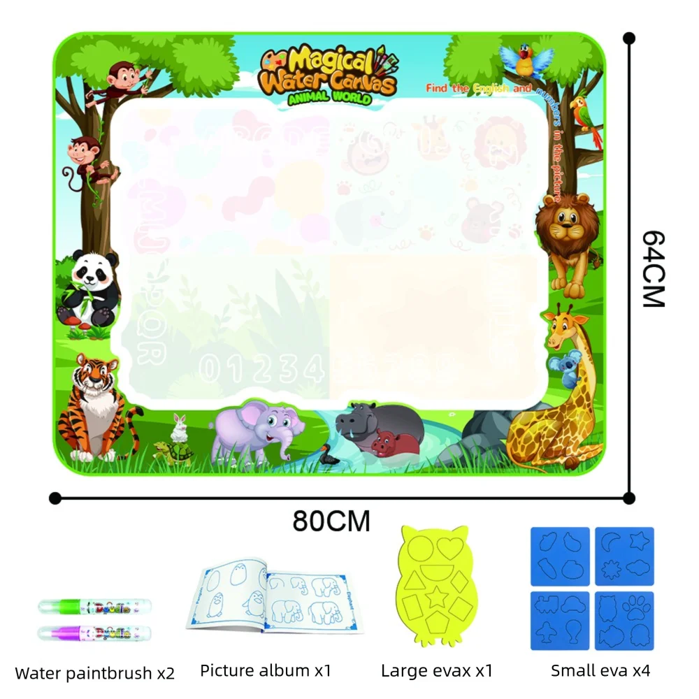Magic Water Drawing Mat Extra Large Water Doodle Toy Set Painting Board Children Educational Toys Gift for Kids Multiple Size