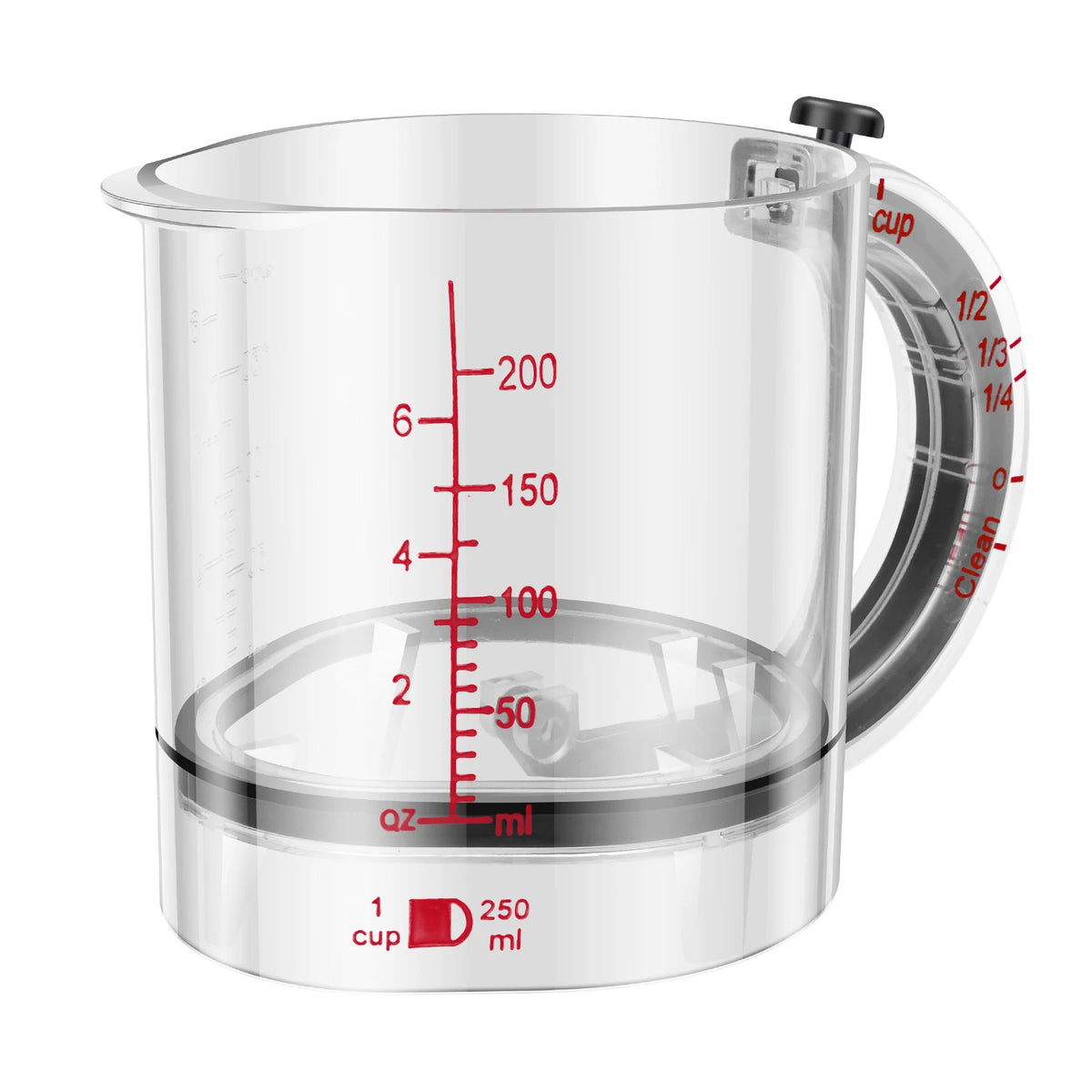Adjustable Measuring Cup Multi-functional 4in1 Push Type Measuring Cup Seal Base Measure Cube Cups for Cooking Kitchen Accessory