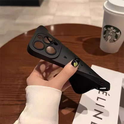 Black Love Heart Phone Case For iPhone 17 16E 16 15 14 11 Pro Max Air 12 13 XS XR X 8 7 Plus SE2 Shockproof Soft Silicone Cover