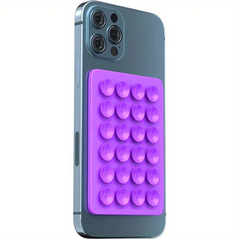 Silicone Suction Phone Holder Mat – Anti-Slip Wall Mount & Desk Stand | No-Drill Phone Grip