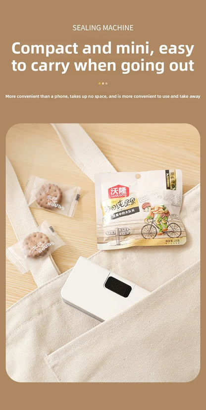Rechargeable Mini Bag Sealer with Cutter & Magnet