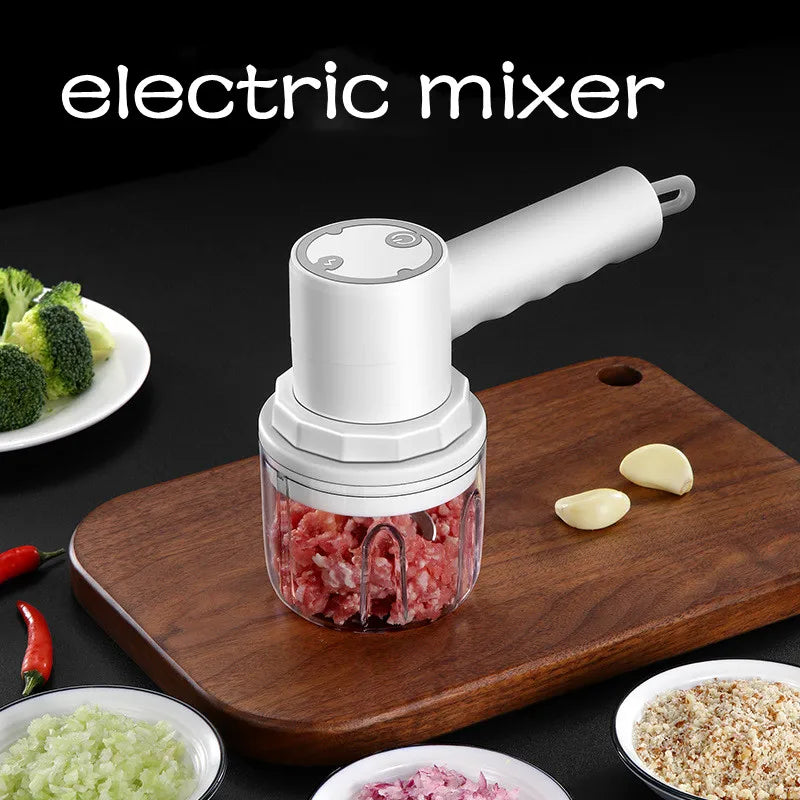 4-in-1 Electric Vegetable Cutter Set – Wireless Chopper, Grinder, Masher & Peeler