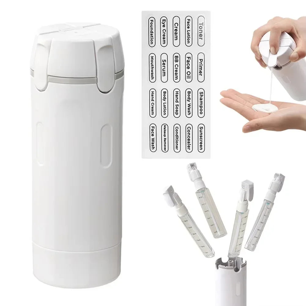 4-in-1 Travel Toiletry Bottles Set | Leak-Proof Refillable Containers