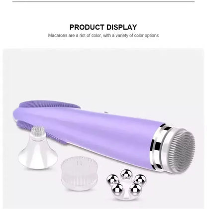 4-in-1 Electric Facial Cleansing Brush | Blackhead Remover, Exfoliator & Skin Massager