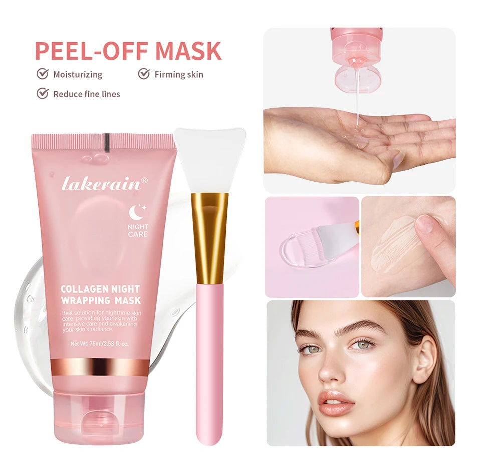 Korean Collagen Wrapping Face Mask & Brush Set