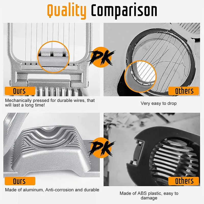 Heavy Duty Aluminium Egg Slicer — Multi-Use Fruit & Egg Dicer