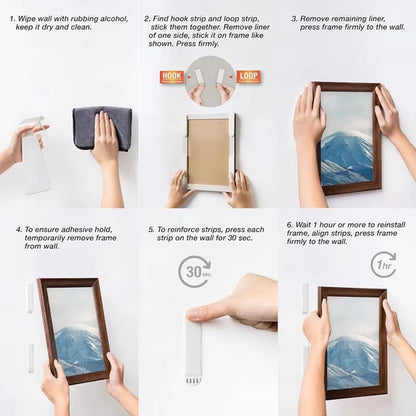 Heavy Duty Picture Hanging Strips | No Drill | Damage-Free | Waterproof Adhesive Hooks