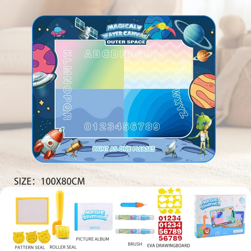 Water Doodle Mat Kids Painting Writing Color Doodle Drawing Mat Toy Bring Magic Pens Educational Toys for Girl Boy Toddler Gift