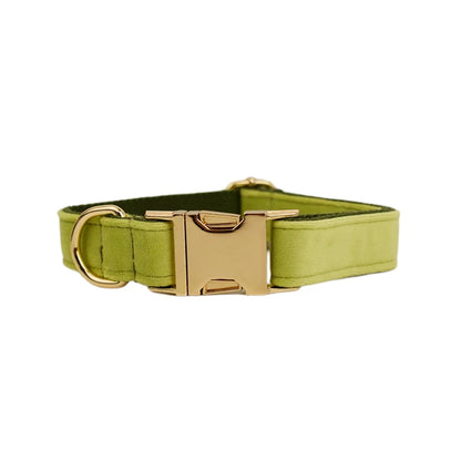 Personalised Velvet Dog Collar – Custom Engraved Name & ID Tag | Adjustable XS–XL