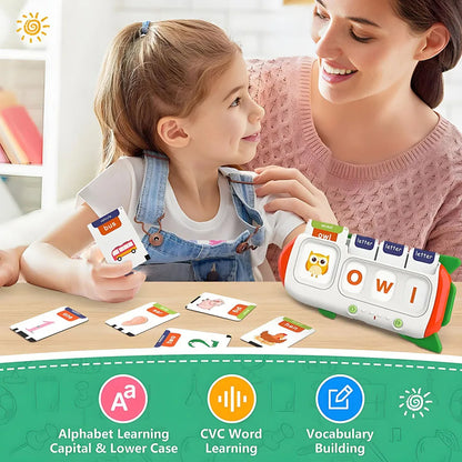 Kids Learning Flash Card Machine – English Spelling, Math & Music Early Education Toy with Sound Feedback – Rechargeable