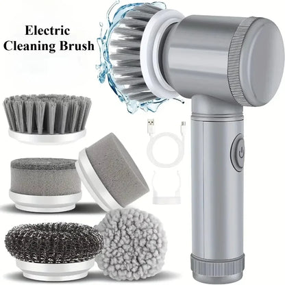 5-in-1 Electric Spin Scrubber with 5 Replaceable Brush Heads