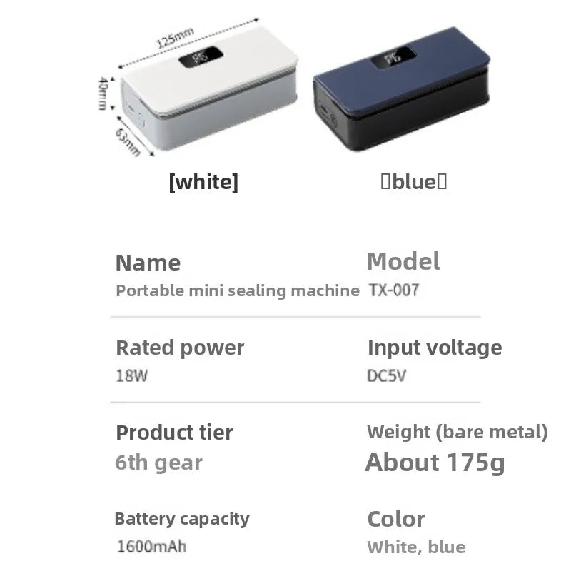 Rechargeable Mini Bag Sealer with Cutter & Magnet