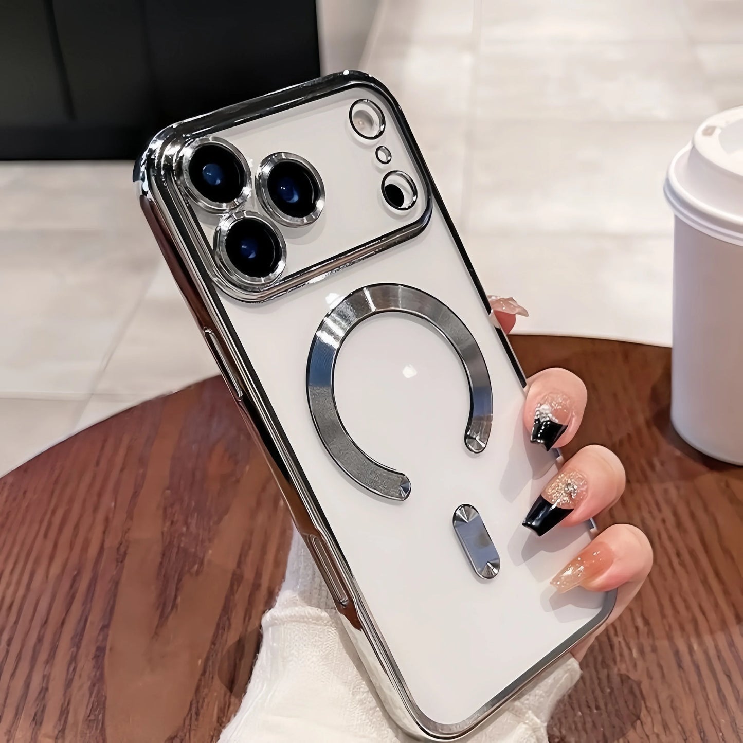 Clear Luxury Plating Magnetic Phone Case – Camera Protection | Soft TPU | iPhone 17 Pro Max, 17 Pro, 17, Air