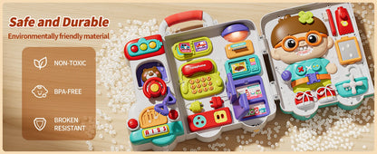 Montessori Busy Board with Switches Sensory Toys for Toddlers to Learn Life Skills