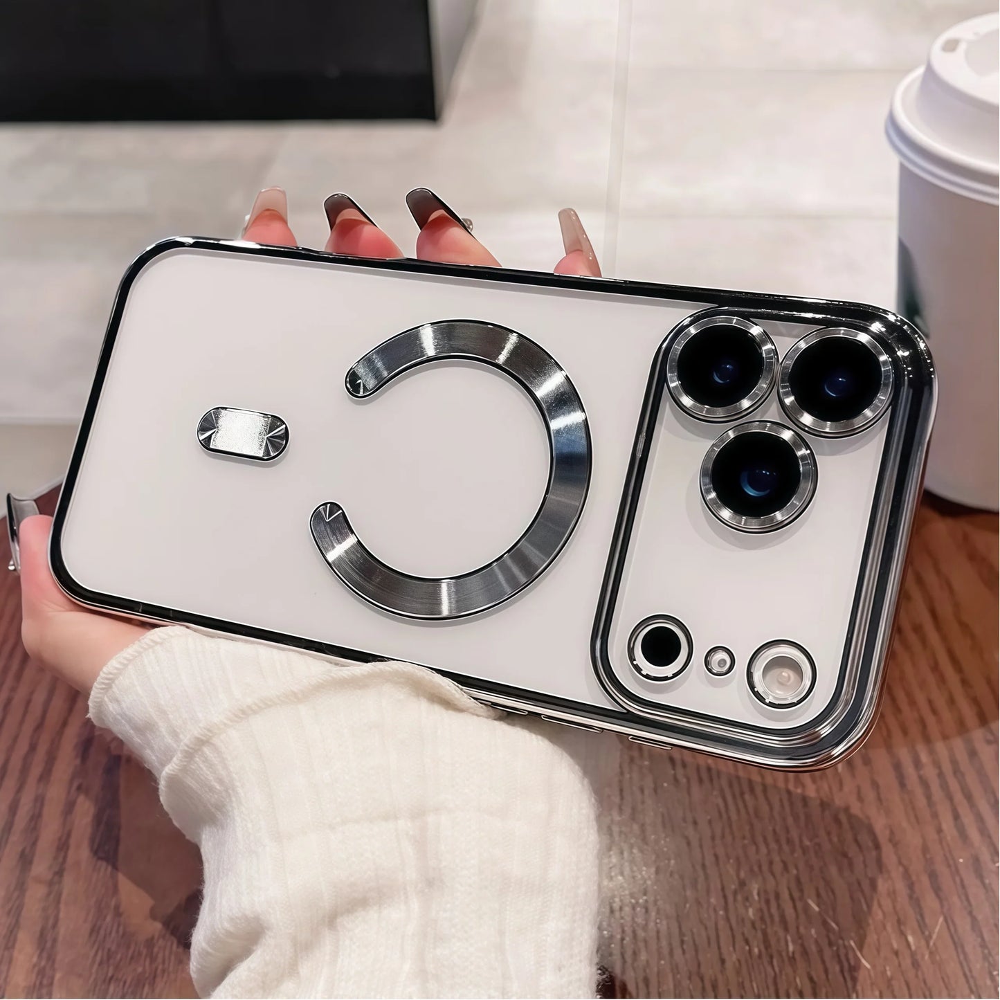 Clear Luxury Plating Magnetic Phone Case – Camera Protection | Soft TPU | iPhone 17 Pro Max, 17 Pro, 17, Air