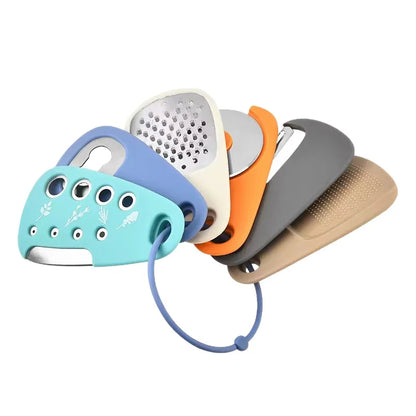 Kitchen Gadget Set – 6-Piece Pizza Knife, Vanilla Cutter, Bottle Opener, Shredder & Garlic Grinder