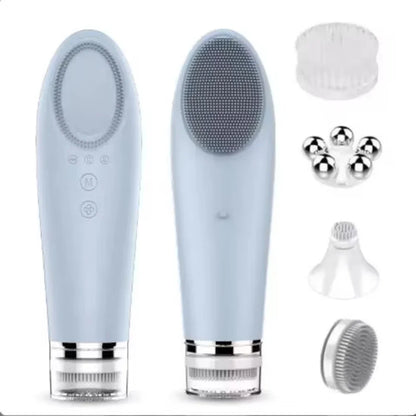 4-in-1 Electric Facial Cleansing Brush | Blackhead Remover, Exfoliator & Skin Massager