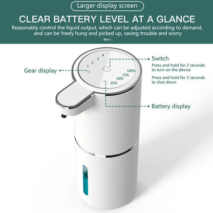 380ML Touchless Automatic Soap Dispenser – Foam & Gel, 4-Speed, IPX5 Waterproof