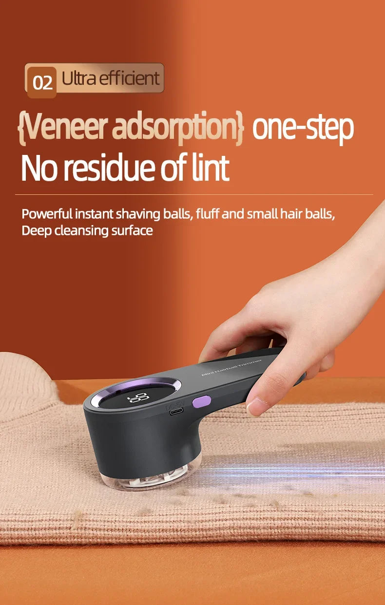 Electric Fabric Shaver | USB Rechargeable Lint Remover | LED Display | Clothes Defuzzer