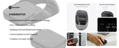 Cheerdots 2 Detachable Air Mouse – Wireless Touchpad & AI Recording