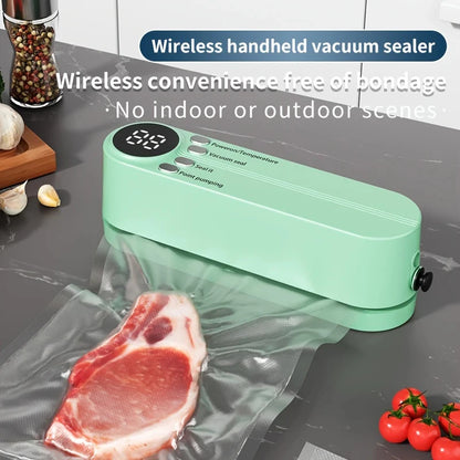 Wireless Vacuum Food Sealer – USB Rechargeable with Sealing & Suction