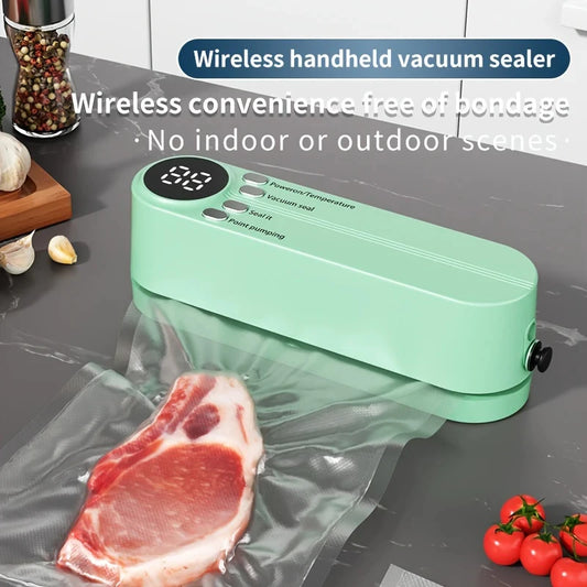Wireless Vacuum Food Sealer – USB Rechargeable with Sealing & Suction