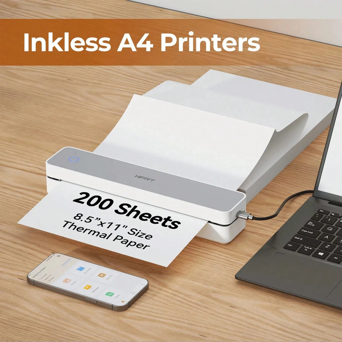 HPRT MT610 Mini Thermal Printer – Wireless A4 Document Printer
