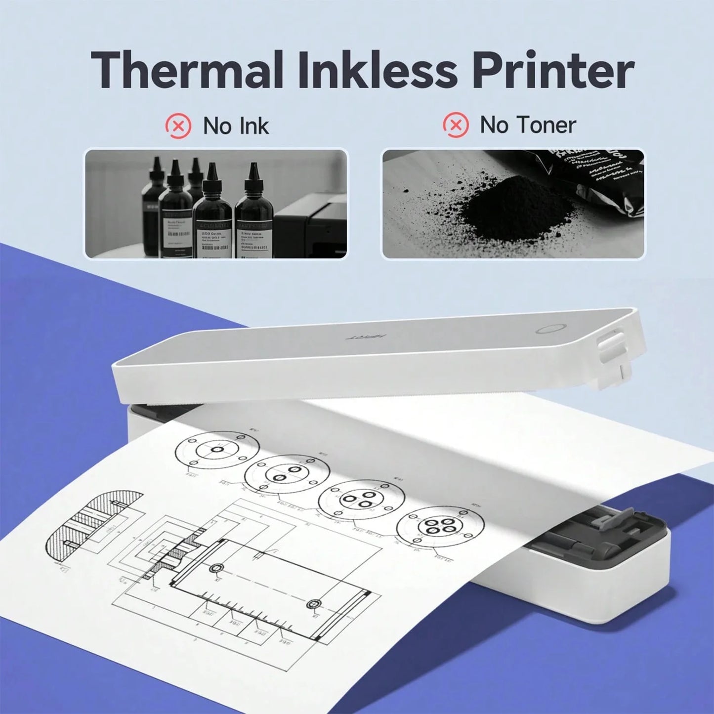 HPRT MT610 Mini Thermal Printer – Wireless A4 Document Printer