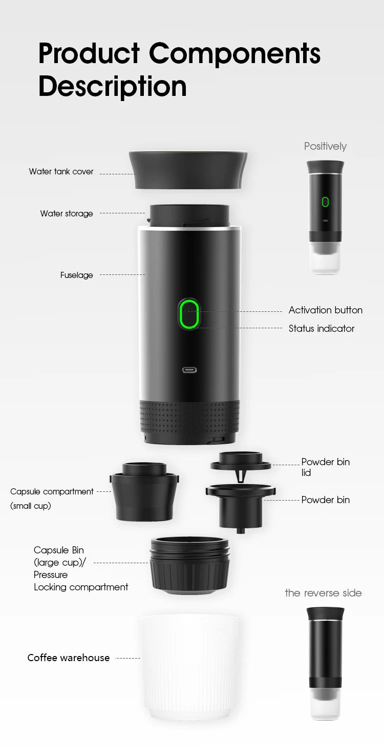 Portable Espresso Coffee Machine – Car, Home & Camping