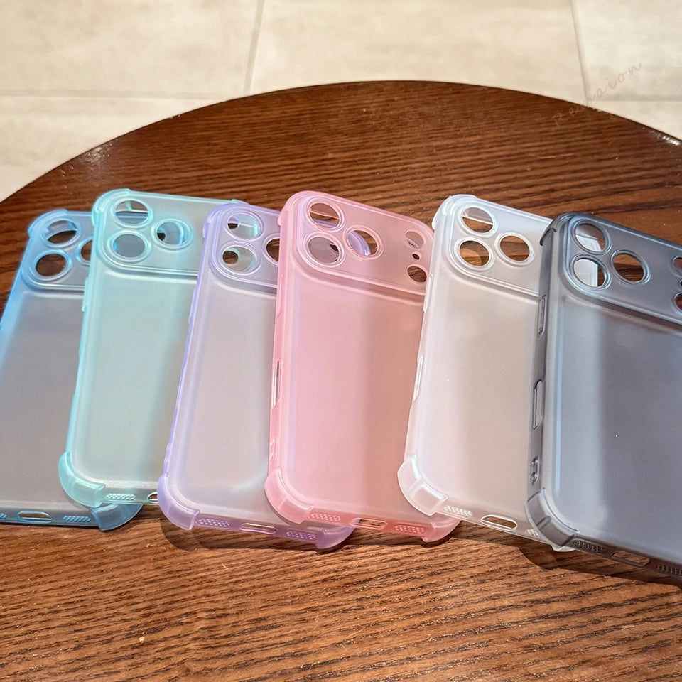 Matte Clear Phone Case with Holder – Magnetic, Shockproof & Anti-Scratch | iPhone 11–17 Pro Max, Air, 16E, XS, XR
