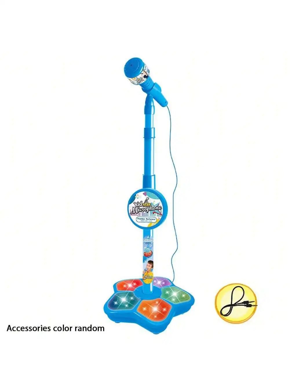 Kids Karaoke Microphone Toy with Speaker, Stand & Light Up Effects