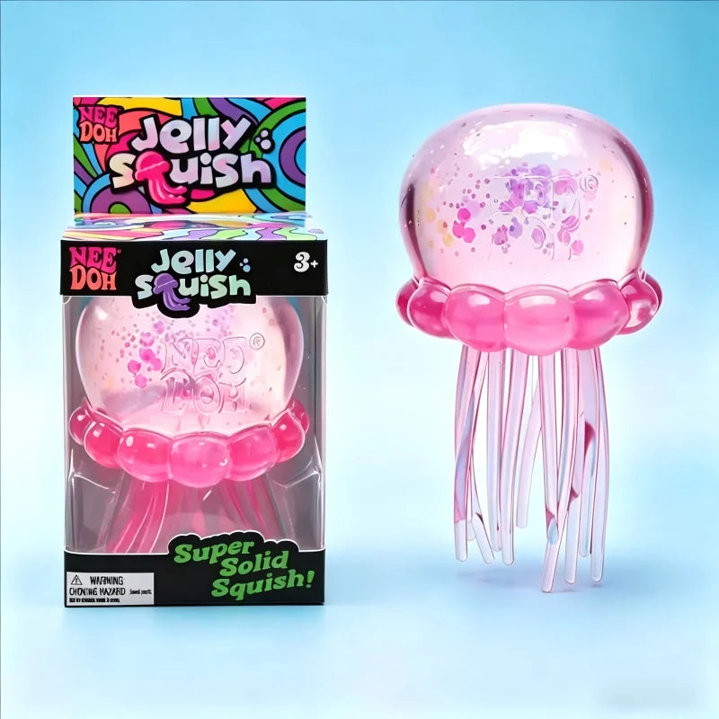 Needoh Fuzz Ball Jellyfish Squishy Blind Box — Stress Relief Sensory Toy