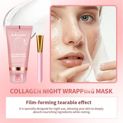 Korean Collagen Wrapping Face Mask & Brush Set