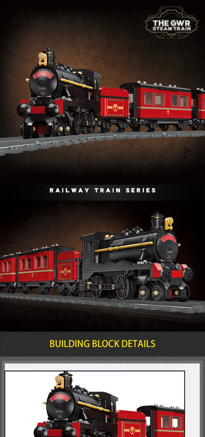 Classic Steam Train Building Block Set German BR01 Big Boy Steam Locomotive Bricks DIY CN5700 Rail Train Assemble Bricks Toys