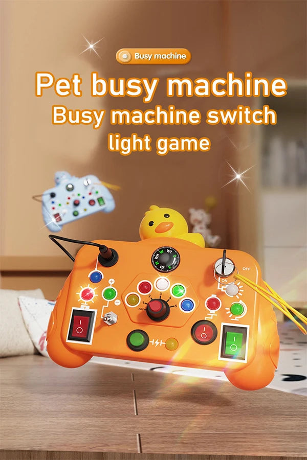 Montessori Busy Board Toy with Light Switch Control, Fine Motor Skill Educational STEM Game, Perfect Travel & Gift for Toddlers